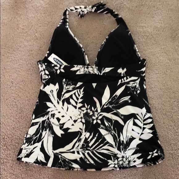 ๐3/$15๐ Black & White Floral Tankini Sz S NWT - Picture 2 of 3